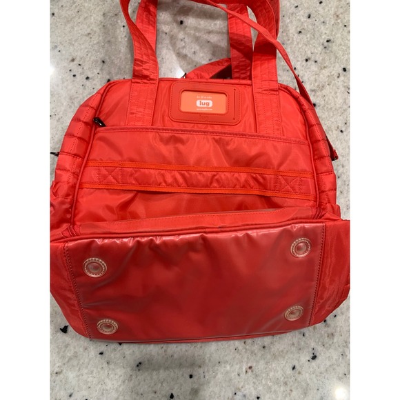 Lug Puddle Jumper Sunset Orange Quilted Overnight Travel Tote Bag Crossbody - Picture 3 of 7